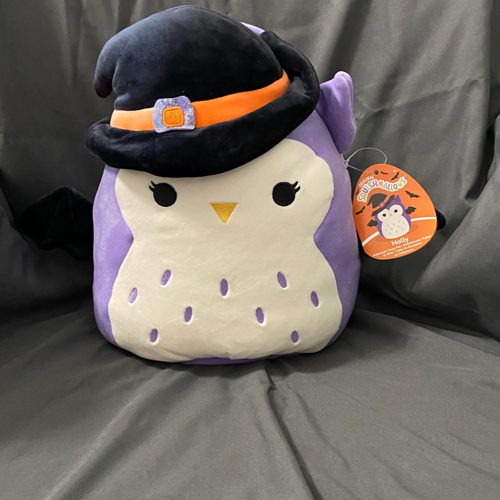 Squishmallows Halloween Purple Owl Plush Treat Pail